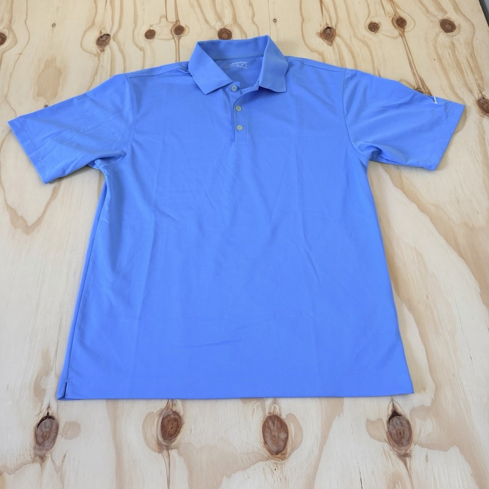 Nike Polo Shirt Mens Old Money Medium Blue Dri-Fit Short Sleeve Performance Golf